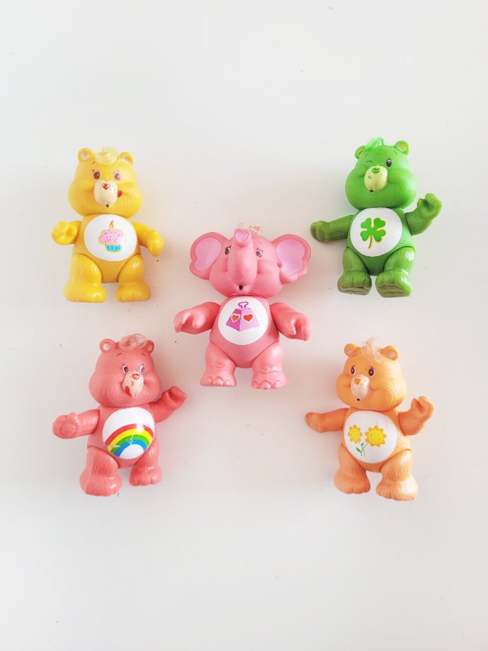 Vintage 80s Care Bears Plastic Figures - Lot of 5